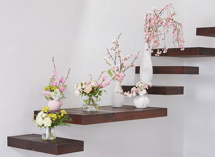 プリマの桜を使った完成品アレンジメントです